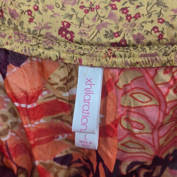 Xhilaration 2007 Y2K Boho Flutter Sleeve 100% Cotton Blouse Size Large - Picture 9 of 14